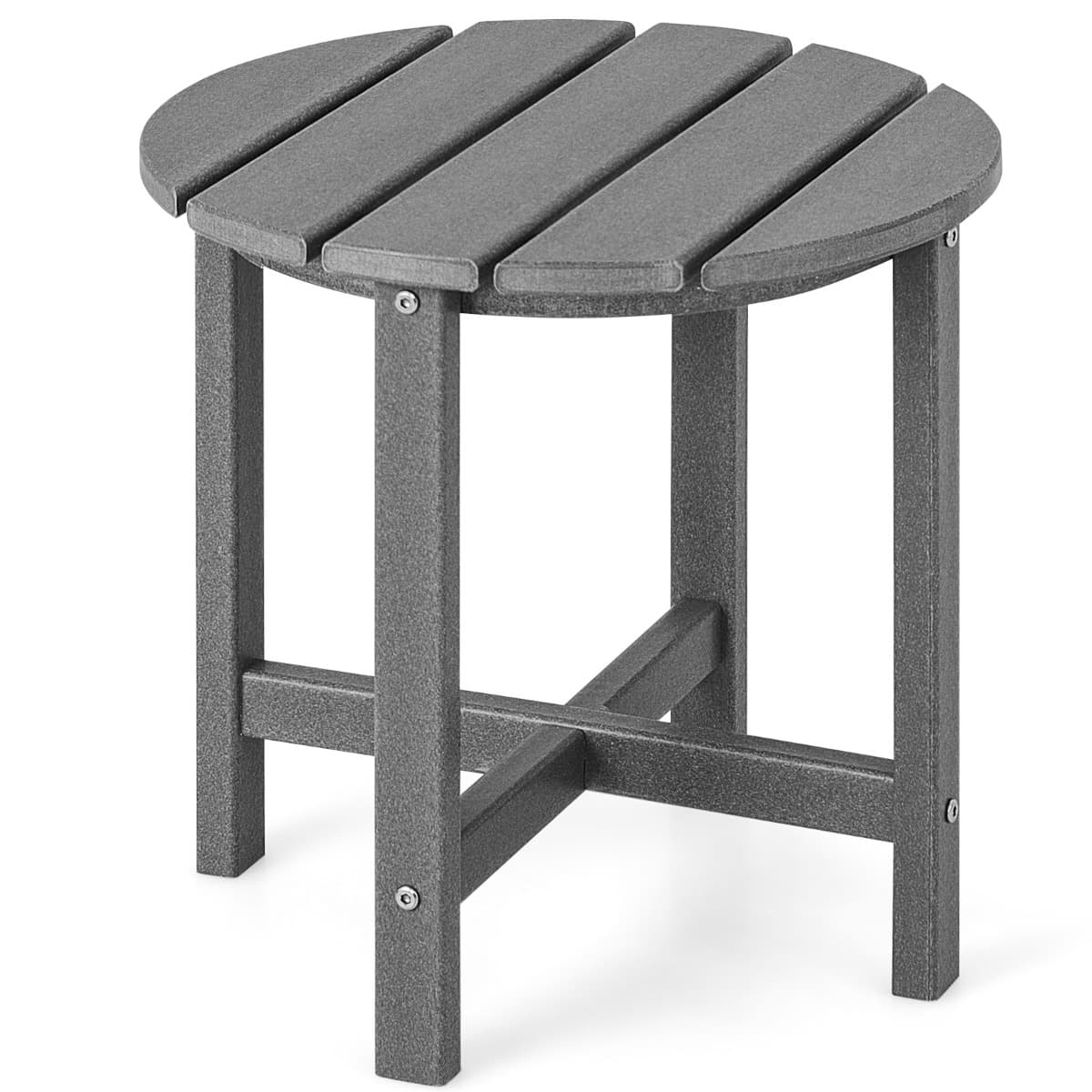 CostwayTable Basse de Jardin en HDPE Anti-UV Charge max.:100 KG Table d’Appoint Intérieur Extérieur Gris