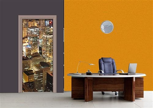 AG Design – Papiers Peints intissé – Ville de Nuit – Tapisserie Photo – Poster Photo géant – 90 x 202 cm – 1 lés – FTNV 2923