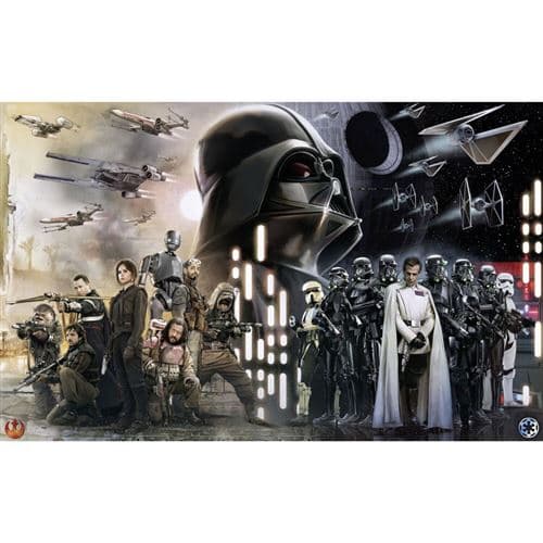 KOMAR Papier Peint intissé panoramique Rogue One : A Star Wars Story Les rebelles contre l'étoile de la mort Grand Dark Vador - Star Wars 400X250CM