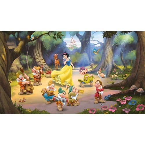 MY AGENCIES Papier peint panoramique encollé Blanche neige et les 7 nains de Disney - Danse dans les bois - 320 cmx 182,88 cm