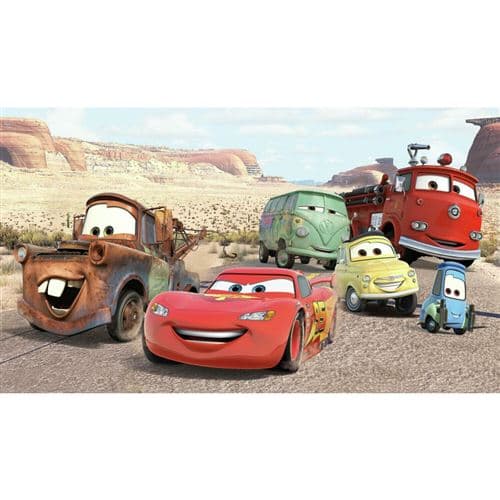 MY AGENCIES Papier peint panoramique encollé Cars Flash McQueen et ses amis dans le désert - Disney- 320 cm x 182,88 cm