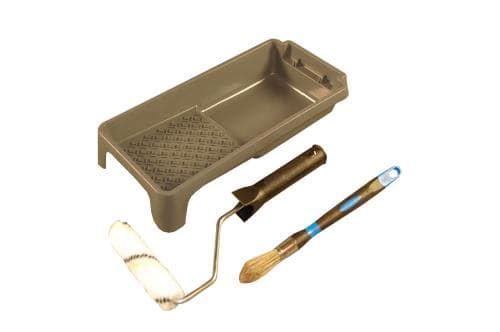 Kit spécial fer Petit bac à peinture + Mini rouleau 110 mm + Brosse à rechampir acrylique Nespoli