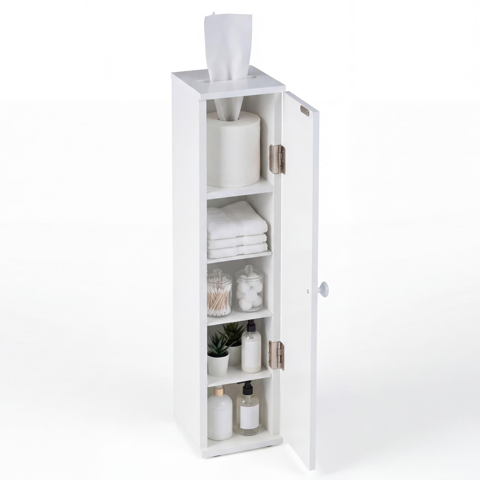 CostwaySupport Papier Toilette Armoire Porte-papier sur Pied Capacité : Jusqu'à 5 Rouleaux Meuble Gain de Place pour Salle de Bain